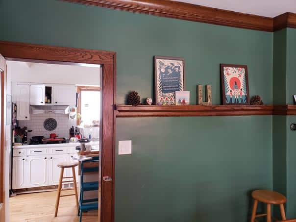 before load bearing wall removal dining room view